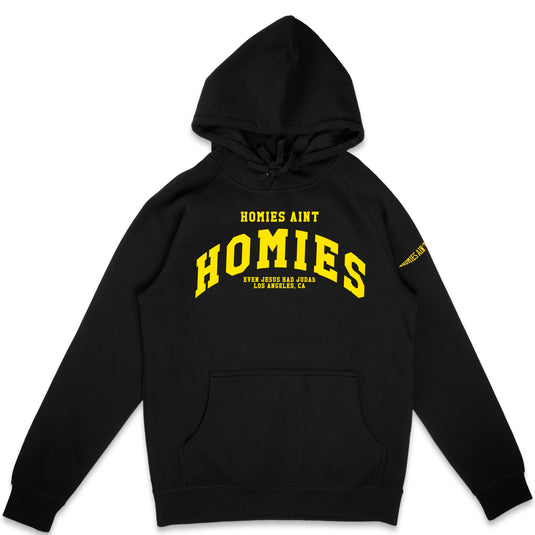 homies aint homies yellow hoodie
