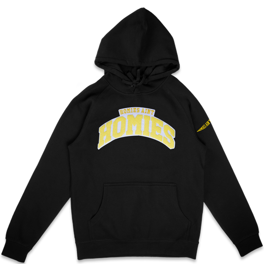 Homies Ain't Homies Chenille Patch Pullover Hoodie