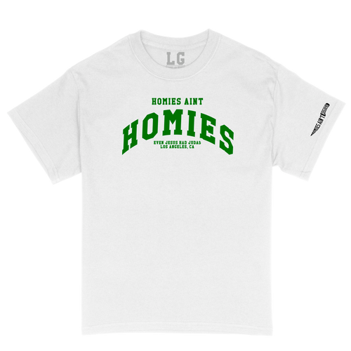 Homies Ain't Homies Text Logo (Green) Short Sleeve