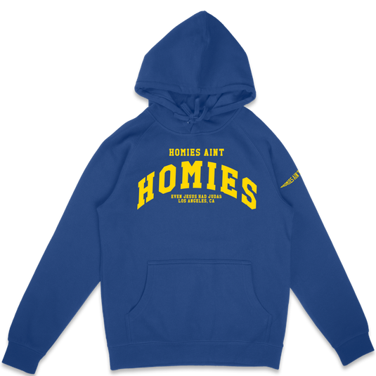 Homies Ain't Homies Text Logo(Royal) Pullover Hoodie