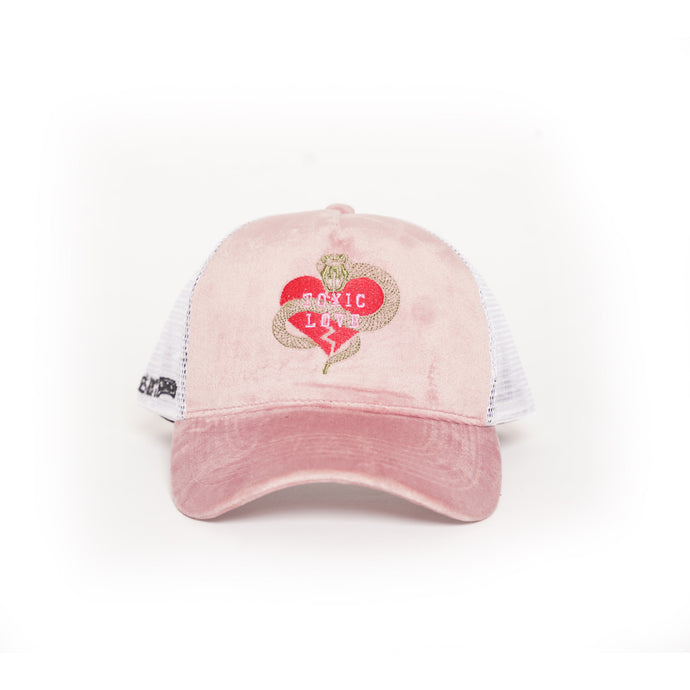Toxic Love Pink Velvet Trucker Hat