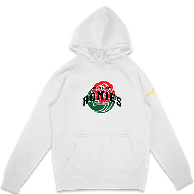 Load image into Gallery viewer, City Of Roses Homies Ain&#39;t Homies Logo Pullover Hoodie
