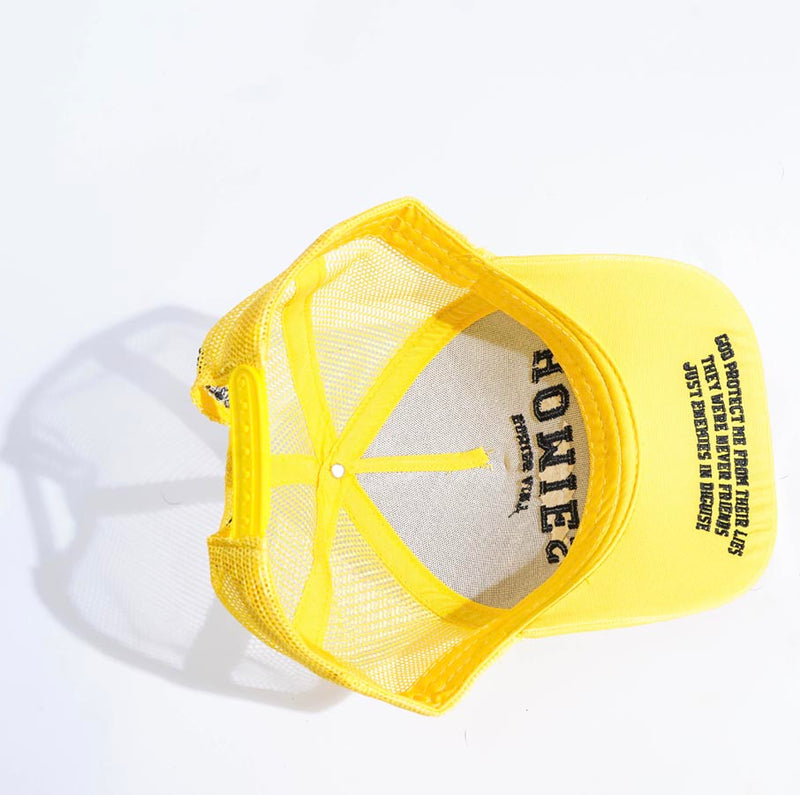Load image into Gallery viewer, Flagship Homies Ain&#39;t Homies Logo Yellow Trucker Hat
