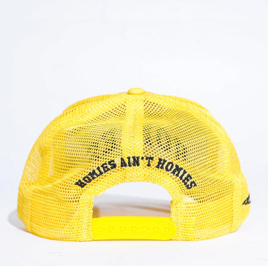 Flagship Homies Ain't Homies Logo Yellow Trucker Hat