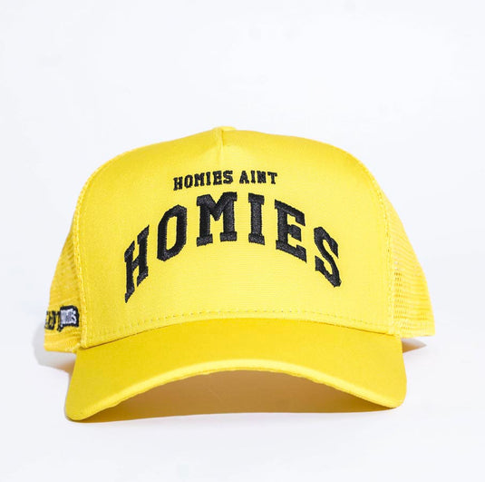 Flagship Homies Ain't Homies Logo Yellow Trucker Hat