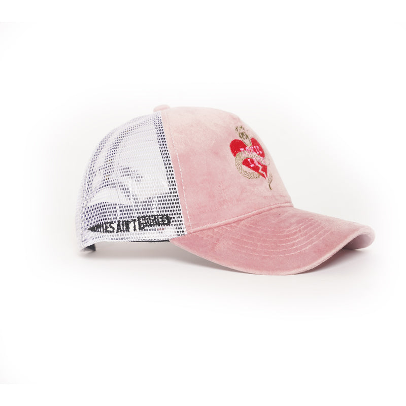 Load image into Gallery viewer, Toxic Love Pink Velvet Trucker Hat
